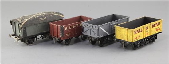A mineral wagon 16T, no.B782214, an MR covered 6 plank wagon, no.139197,